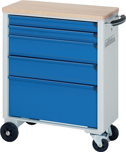 RAU Werkstattwagen Buchenplatte H860xB700xT350mm grau/blau 2x65,2x130,1x260mm
