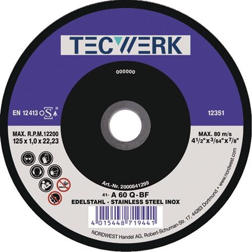 TECWERK Trennscheibe Action D125x1mm ger.INOX Bohr.22,23mm TECWERK