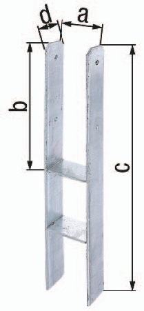 GAH H-Pfostenträger ETA-10/0210 81x300x600x60mm STA roh TZN GAH