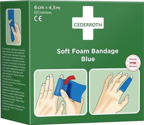 CEDERROTH Soft Foam Bandage selbsthaftend elastisch,blau Rl.6cmx4,5m CEDERROTH