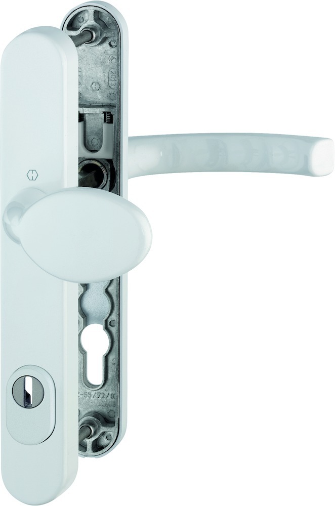 HOPPE® Schutz-Wechselgarnitur mit Schmalschild Liège 76G/3359ZA/3357N/1540, Aluminium, 11624012