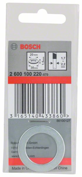 BOSCH Reduzierring für Kreissägeblätter, 30 x 20 x 1,5 mm