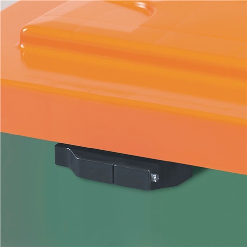 CRAEMER Streugutbehälter L790xB605xH775mm 210l HD-PE grün/orange o.Entnahmerutsche