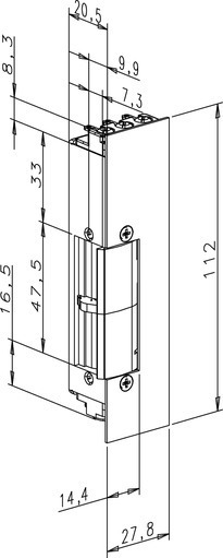 effeff Elektro-Türöffner mit Flachschließblech 3801