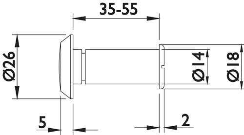 TECWERK Türspion NW-4700 MS verchr.180Grad 35mm TECWERK