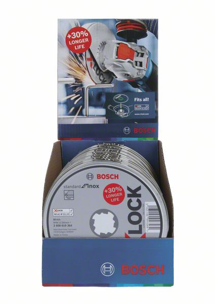 BOSCH X-LOCK Standadrd for Inox-Set, T41, 10-teilig, 125 x 1,6 x 22,23 mm