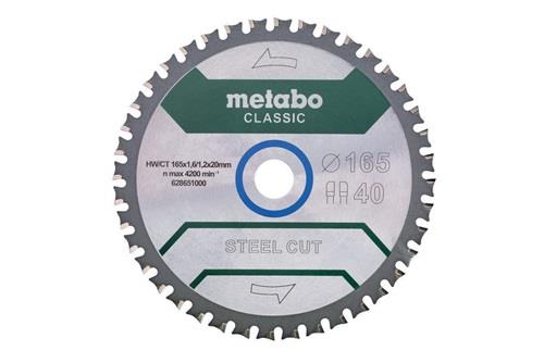 METABO Kreissägeblatt steel cut classic D165x1,6/1,2xBohrung20mm Zähnezahl 40 FZFA/FZFA