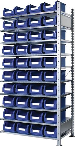 KAPPES Steckregal H2000xB1000xT400mm Anbauregal 10 Stahl-Bd.40xGr.4 blau KAPPES