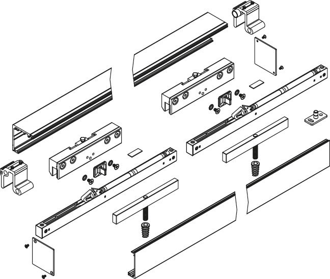 HERMAT Schiebetürbeschlag San Remo 9176/60L, 60 kg, Aluminium