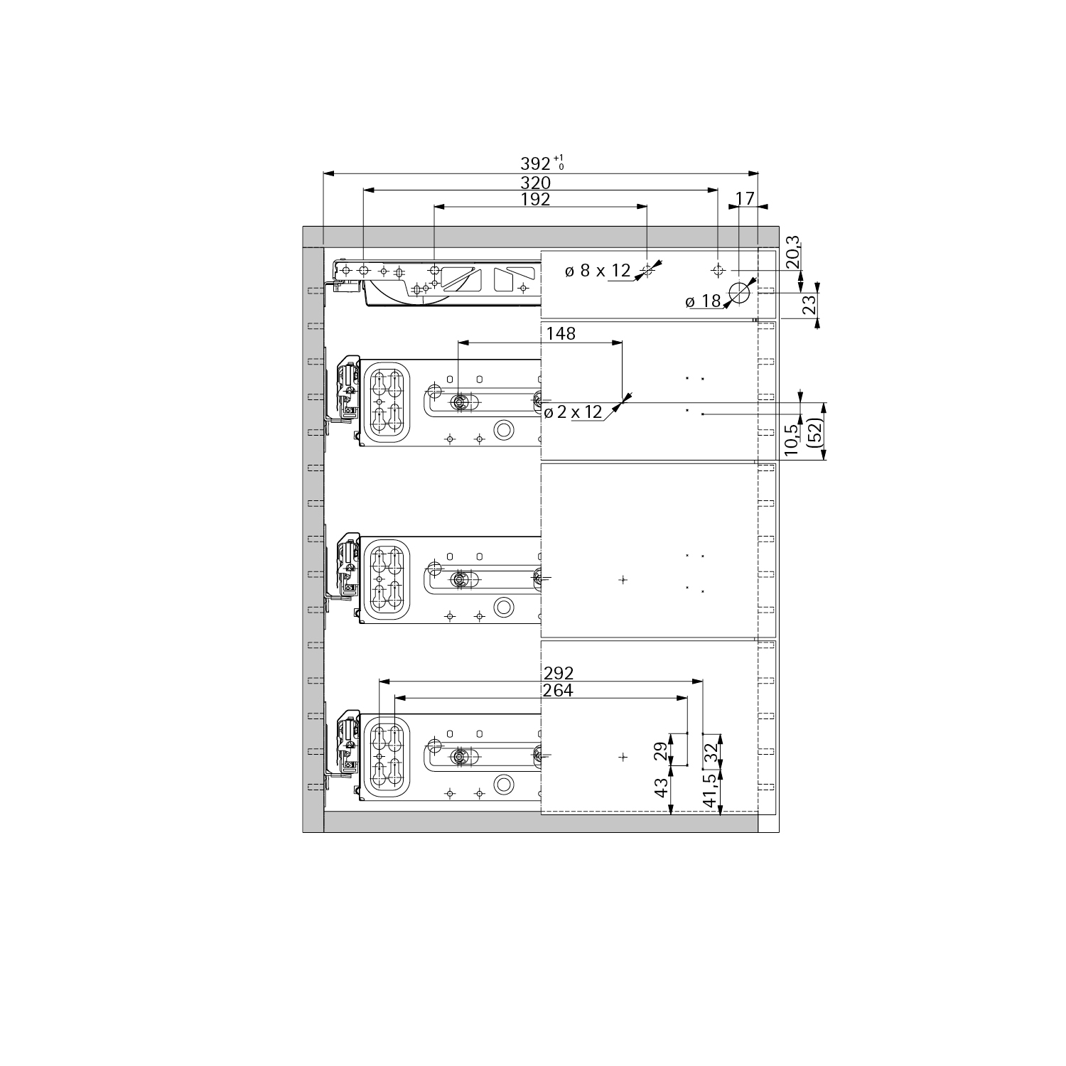 HETTICH Konstruktionszeichnung, 43466