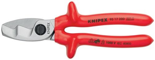 KNIPEX Kabelschere L.200mm Kopf verchr.VDE tauchisol.KNIPEX