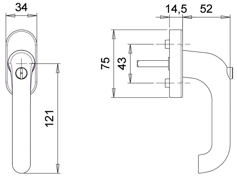 EDI Fenstergriff absperrbar Janus 1013/2035, Edelstahl