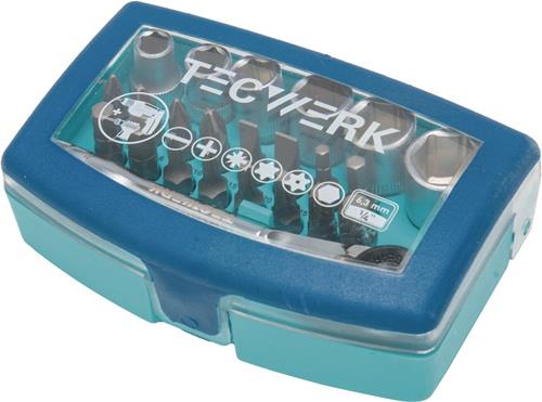 TECWERK Bit-/Steckschlüsselset 24-tlg.Schlitz/PH/PZD/T/Knarre/6 Nüsse TECWERK