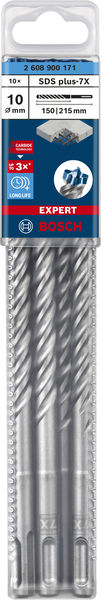 BOSCH EXPERT SDS plus-7X Hammerbohrer, 10 x 150 x 215 mm, 10-tlg.. Für Bohrhämmer