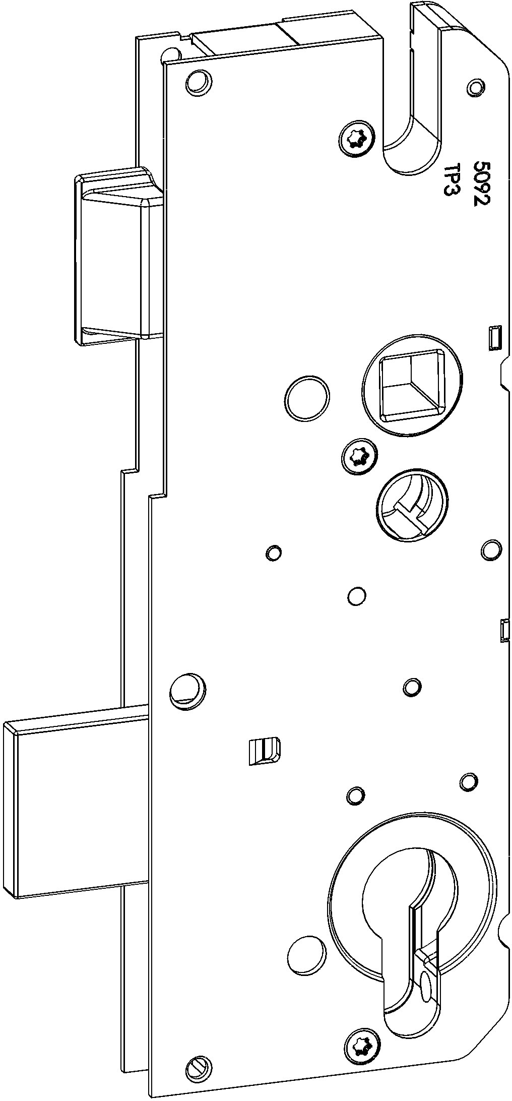 WINKHAUS Schlosskasten STV G3 SK TP3, 10/92, umstellbare Falle, Stahl