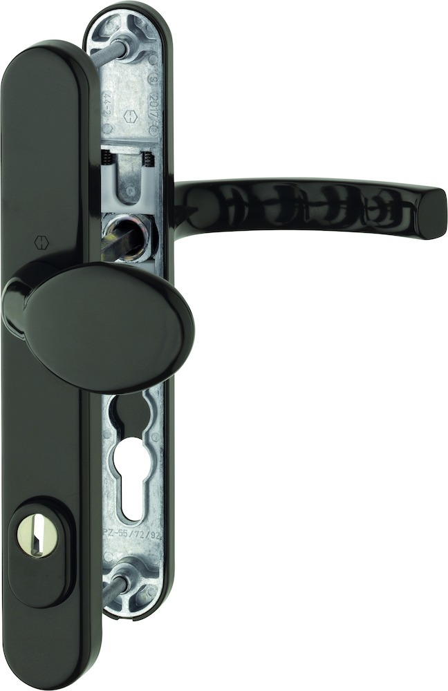 HOPPE® Schutz-Wechselgarnitur mit Schmalschild Liège 76G/3359ZA/3357N/1540, Aluminium