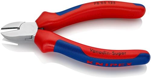 KNIPEX Seitenschneider L.125mm Kopf verchr.m.Mehrkomp.-Hüllen KNIPEX