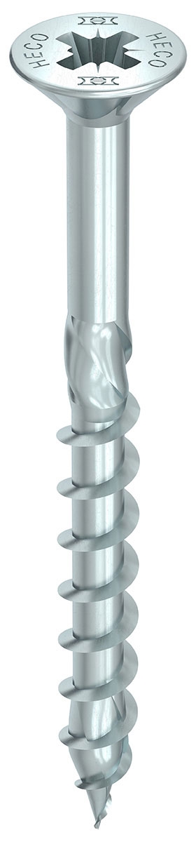 HECO TOPIX-plus 3,5 x 25, Senkkopf mit Frästaschen, Pozi-Drive, Teilgewinde, verzinkt blau, A3K