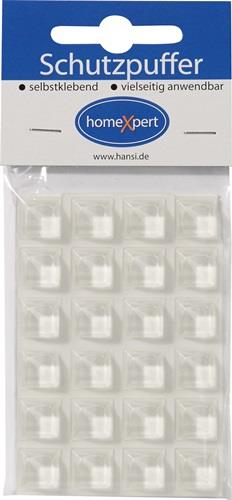 Nordwest Schutzpuffer Clear 12,6mm Ku.transp.Quadrat selbstkl.
