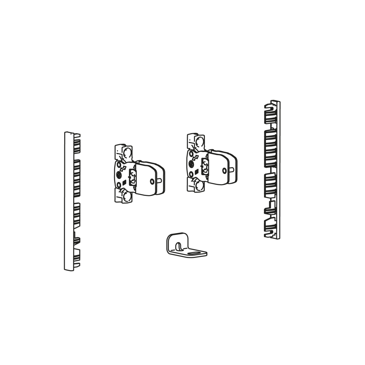 HETTICH AvanTech YOU Verbinderset für Innenfront zum Selbstablängen, Nutzung mit Zarge, Systemhöhe 101, weiß, 9257615