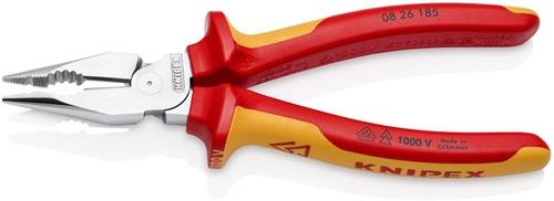 KNIPEX Spitzkombizange L.185mm pol.Mehrkomp.-Hülle verchr.VDE KNIPEX