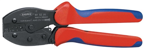 KNIPEX Aderendhülsencrimpzange PreciForce® L.220mm 0,25-6 (AWG 23-10) mm² brün.