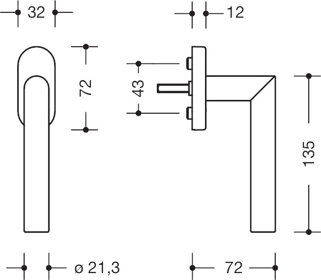 HEWI Fenstergriff 162PCFG.2, Polyamid, 162PCFG.2 99