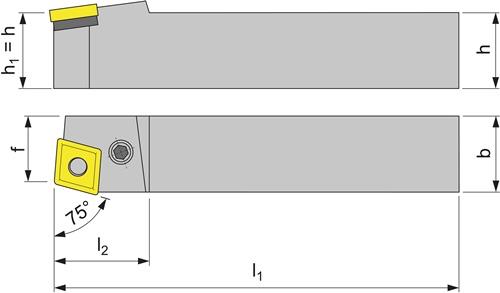 TECWERK Klemmdrehhalter PCBNR2525M12 re.brün.Außen TECWERK