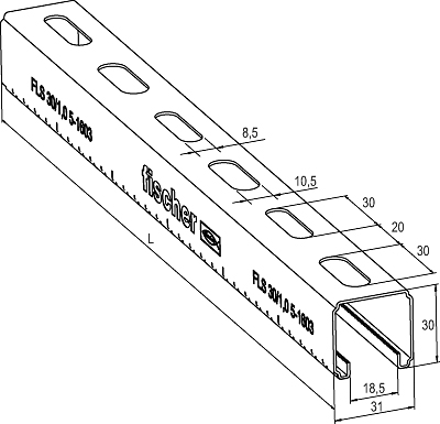 FISCHER Montageschiene FLS 30/1,0 - 3000