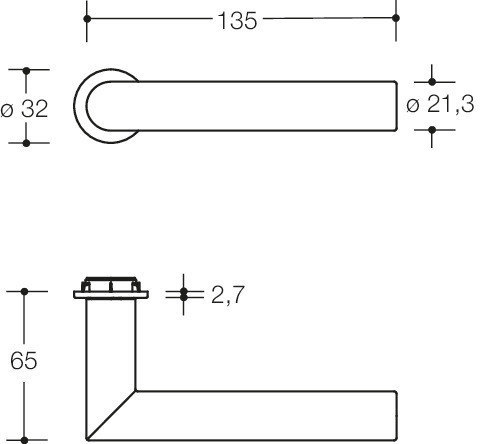 HEWI Drückergarnitur mit Rosetten 162PCM02.230, VK 8 mm, Polyamid, 162PCM02.230 99