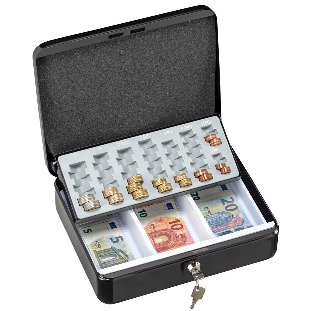 BURG-WÄCHTER OB-Geldzählkassette, mit Hartgeldeinsatz, ZK MONEY, Stahlblech schwarz, 40080