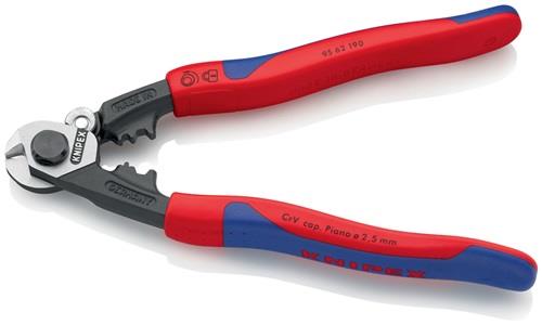 KNIPEX Drahtseilschere L.190mm pol.Mehrkomp.-Hüllen KNIPEX