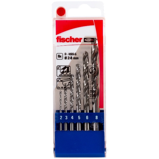 FISCHER Set HSS-G (2-8 mm) 6 pezzi P