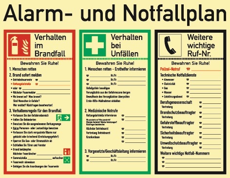 Nordwest Alarm-/Notfallplan ASR A1.3/DIN EN ISO 7010/DIN 67510 L620xB480mm Ku.