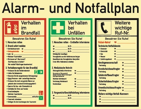 Alarm-/Notfallplan ASR A1.3/DIN EN ISO 7010/DIN 67510 L620xB480mm Ku.