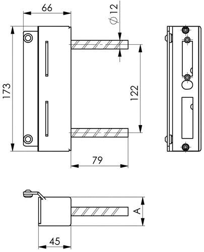 AMF Schließkasten 147-40 f.E-Öffner verz.z.Anschr.AMF