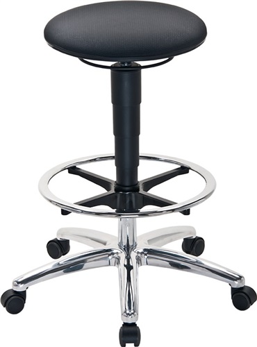 BIMOS Drehhocker Sitz-Stop-Rollen+Fußring Supertec-Gewebe grau BIMOS Drehhocker Sitz-Stop-Rollen+Fußring Supertec-Gewebe grau