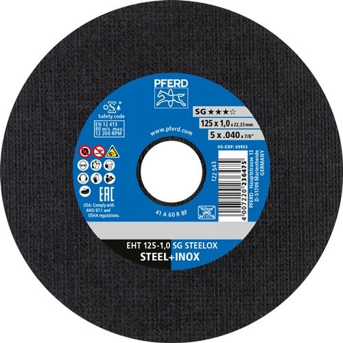 PFERD Trennscheibe SG STEELOX D125x1mm ger.INOX Bohr.22,23mm PFERD