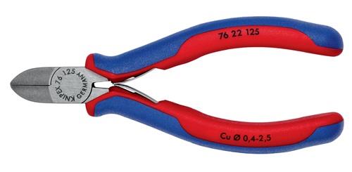 KNIPEX Seitenschneider L.125mm Form 2 Facette nein Kopf pol.Mehrkomp.-Hüllen KNIPEX