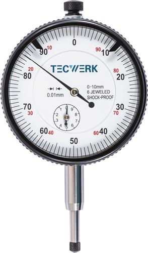 TECWERK Messuhr DIN 878 10mm Abl.0,01mm m.Stoßschutz TECWERK
