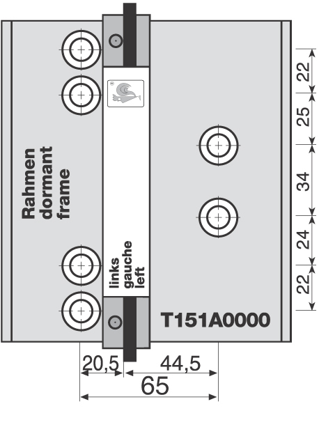 DR. HAHN Bohrlehre T151A0000 für Türband 4 DR. HAHN Bohrlehre T151A0000 für Türband 4