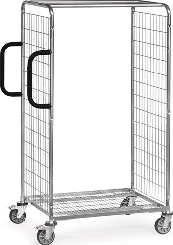 FETRA Kommissionierwagen L1091xB690xH1625mm 2 Seitenwände u.1 BD TPE Bereifung