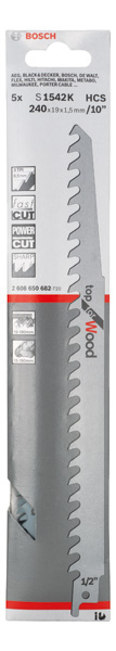 BOSCH Säbelsägeblatt S 1542 K, Top for Wood, 5er-Pack