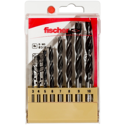 FISCHER Holzbohrer D-WS Set 3-10mm (8)