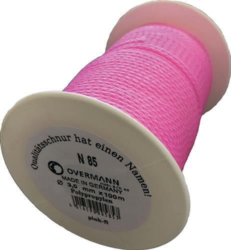 OVERMANN Pflastererschnur L.100m D.3mm 100kg PP pink,fluoresz.