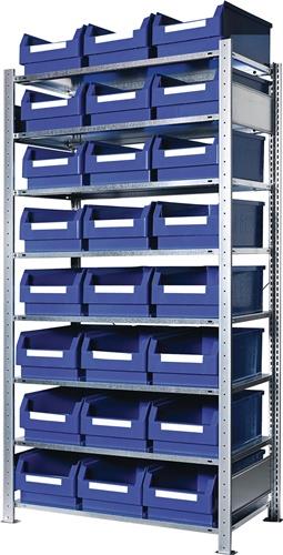 KAPPES Steckregal H2000xB1000xT500mm Grundregal 8 Stahl-Bd.24xGr.2 blau KAPPES