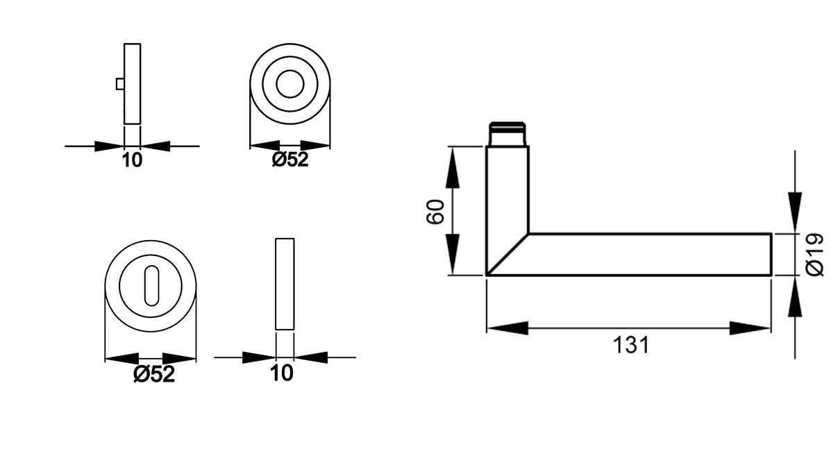 KARCHER DESIGN Drückergarnitur ER28 BB0 81 - Rhodos, Buntbart, Edelstahl