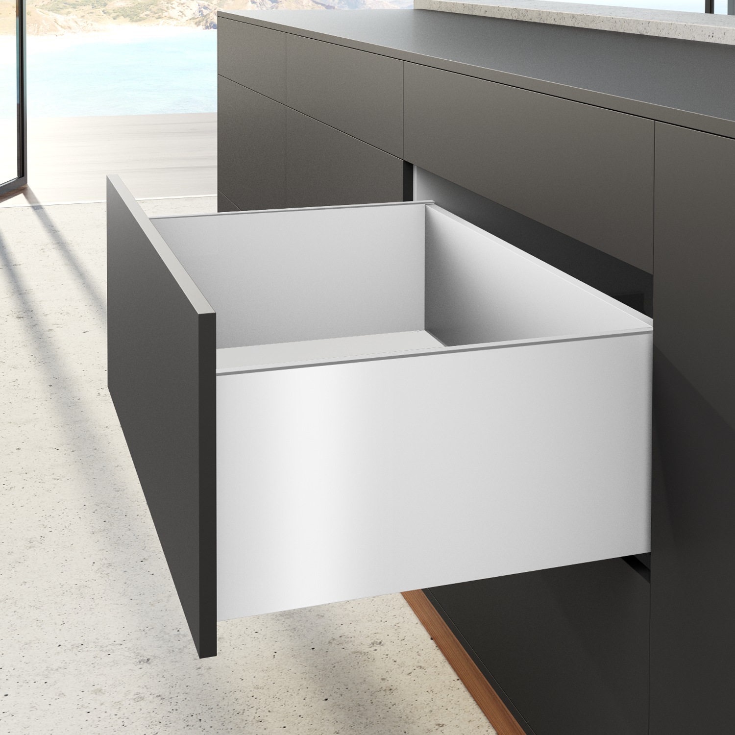 HETTICH AvanTech YOU Set Zarge, Höhe 251 mm x NL 550 mm, weiß, links und rechts, 9353414