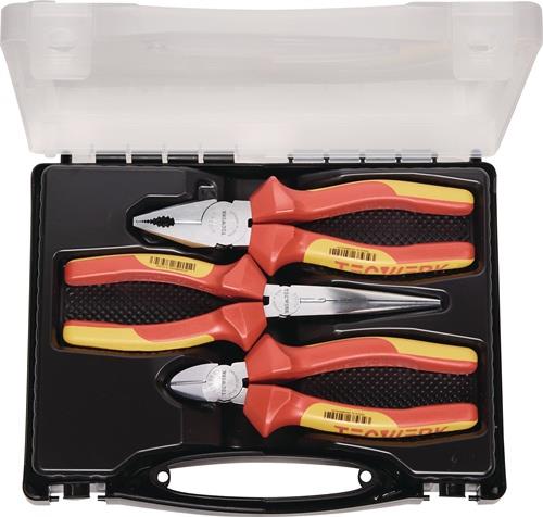 TECWERK Zangensatz Inh.3-tlg.VDE verchr.Ku.-Koffer TECWERK