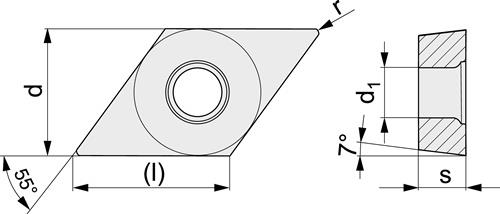 TECWERK Wendeschneidplatte DCMT070202-M UNI35 Bearb.mittel TECWERK